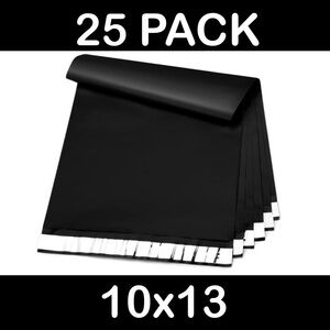 25 PACK! 10x13 Solid Black Poly Mailers